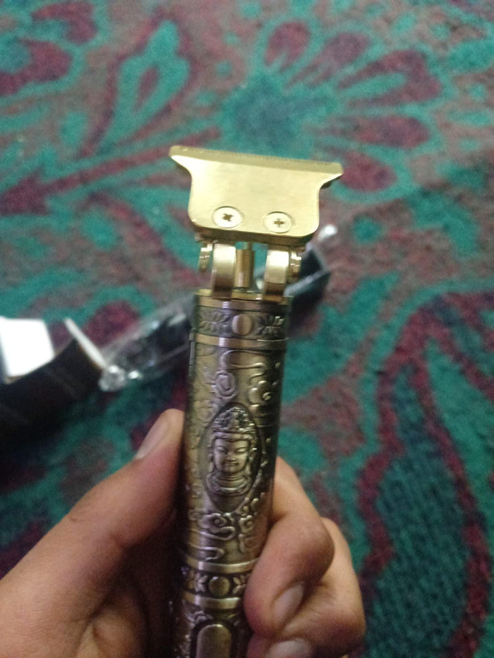 Hair Trimmer For Men Buddha Style Trimmer, Professional Hair Clipper, Adjustable Blade Clipper, Hair Trimmer and Shaver,Retro Oil Head Close Cut Precise hair Trimming Machine (Golden) 1pas00-1a