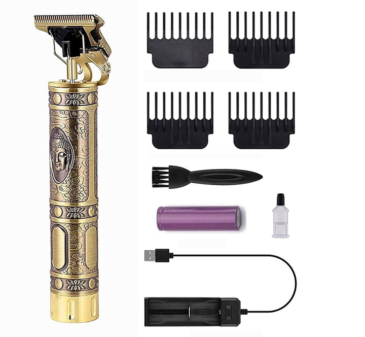 Hair Trimmer For Men Buddha Style Trimmer, Professional Hair Clipper, Adjustable Blade Clipper, Hair Trimmer and Shaver,Retro Oil Head Close Cut Precise hair Trimming Machine (Golden) 1pas00-1a