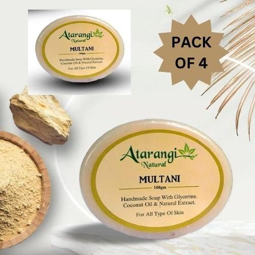 Multani Mitti Handmade Soap With Multani Mitti For Remove Pimple Marks (Pack Of 4) 1pas00-1a